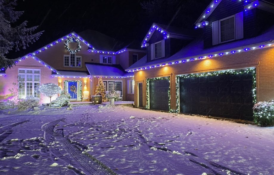 Christmas light installation